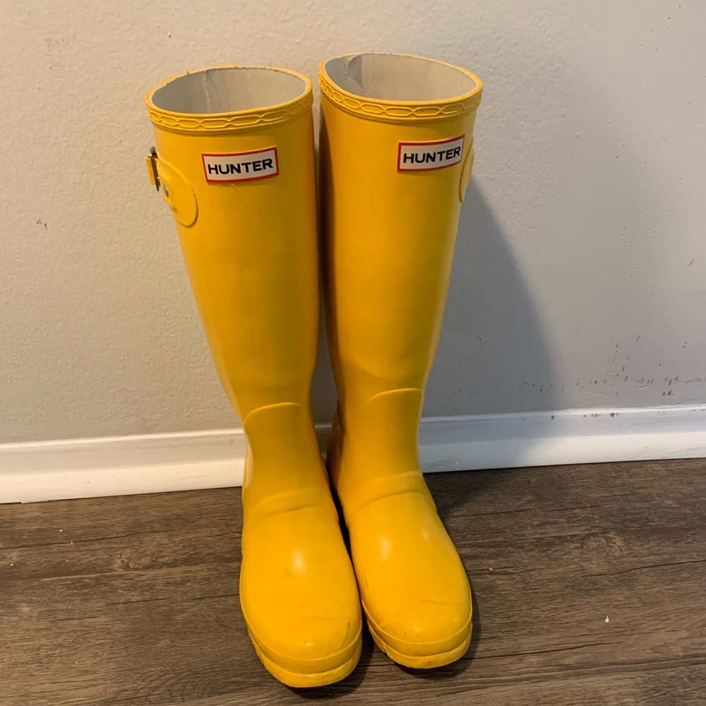 Yellow Hunter boots